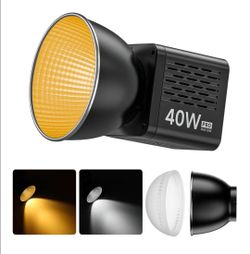 Ulanzi L023 40W Pro LED Video Light, Portable Overlock 50W Cob Light, Handheld Bicolor 2500K-6000K Continuous Output Lighting with 8 Scenes for Video