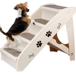 ZENY™ Foldable Pet Dog Stairs/Steps for Small Pet Dog/Cat, Safe and Durable Pet Ramp Stairs with Non-Slip Pads, for High Beds, Sofa, Car