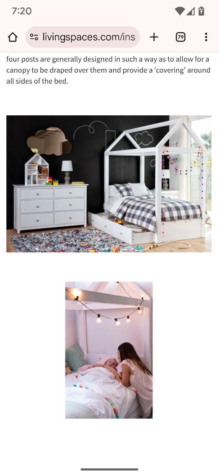 Kids Canopy House Full Size Bed With 3 Drawer Storage