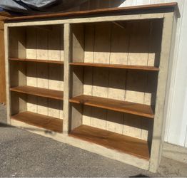 Stunning Solid Wood Rustic Bookcases  6' long