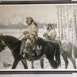 Mountain Man & Horseback of the West, Framed Print