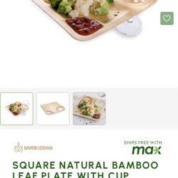 40 New Bamboo Plate With Cup Holder