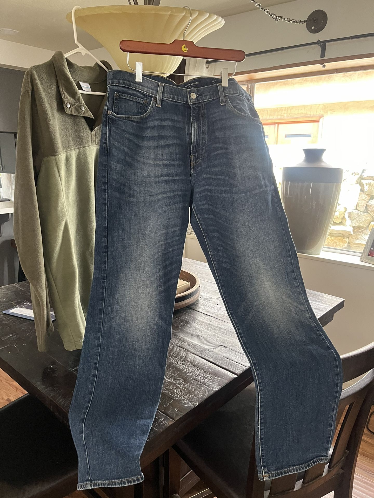 Man’s Lucky Brand Pants,/Columbia Jacket Sweater.