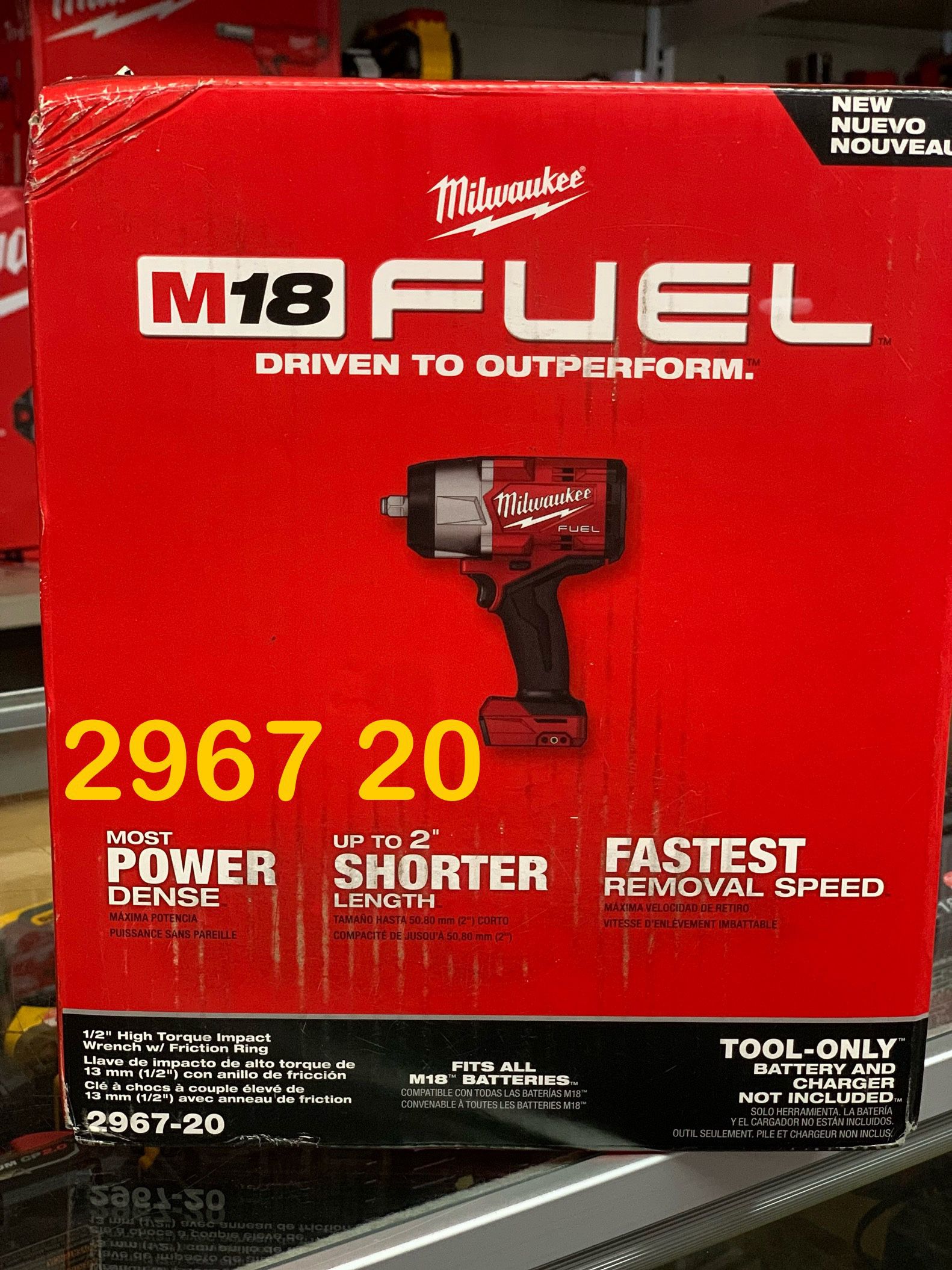 Milwaukee New 1/2” High Torque Impact Wrench M18 Fuel - New Generation 