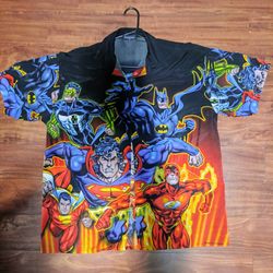Officially Licensed Y2K DC Comics Button Up