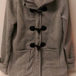 Gray Hoodie /Jacket; Zips & Buttons . Med.