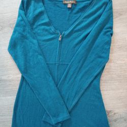 Tommy Bahama S/P Ladies Colored Sweater Dress Front Zipper  Blue 🔵