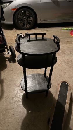 Black wood side table