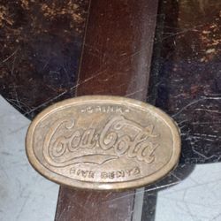 Vintage Coca Cola Five Cents Pewter  Buckle: Drink Coca Cola 