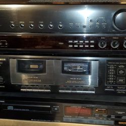 Stereo System With CD Player And Duel Cassette Player
