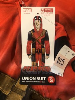 NEW Deadpool Halloween Union Suit size ADULT SMALL