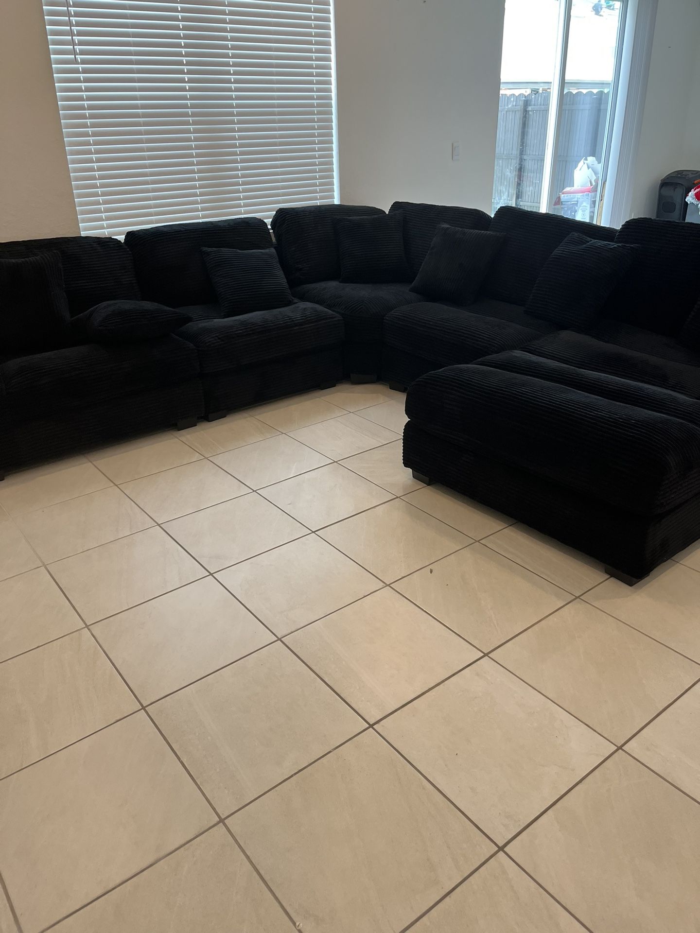 BLACK CORDUROY SECTIONAL ππ