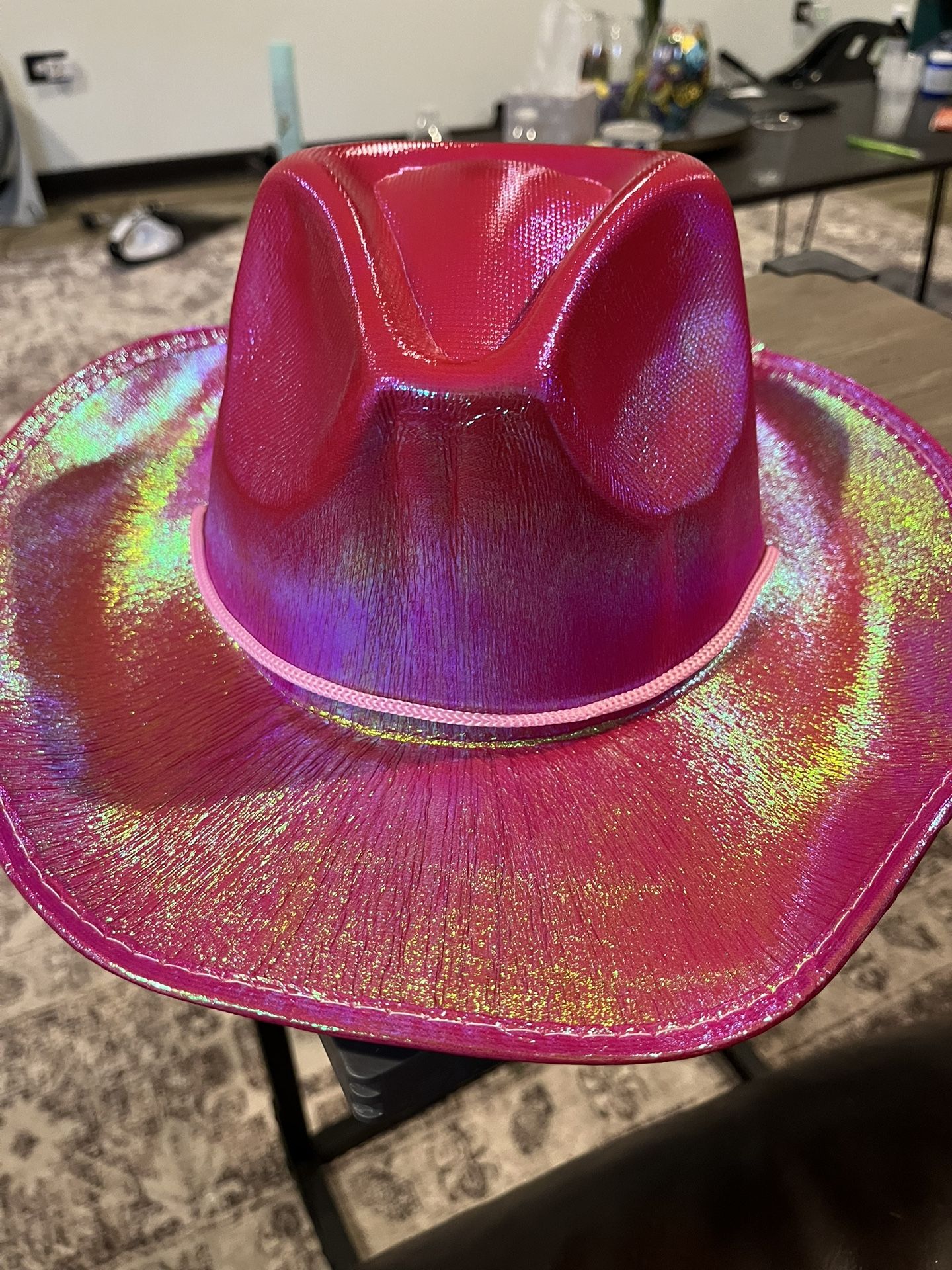 New Women’s Pink Shiny Cowgirl Cowboy Hat