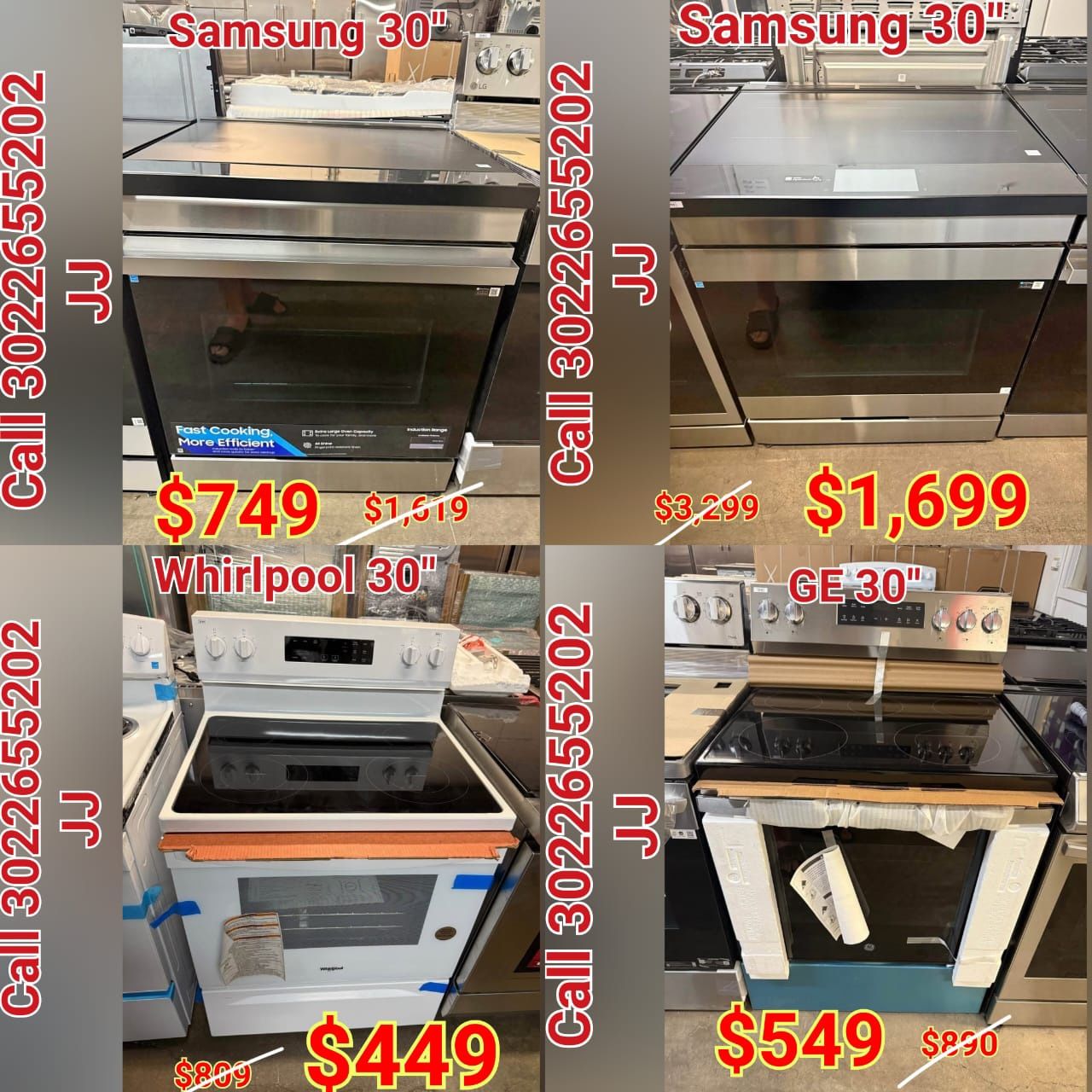 Selection New electric induction range Wolf GE LG Frigidaire Whirlpool Samsung Mora