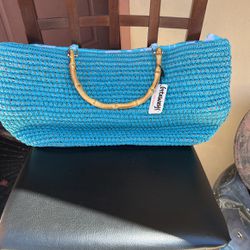 Getaway’s Turquoise Bamboo Handle Bag/purse