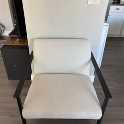 CB2 Cur Chair Accent Chair White / Beige