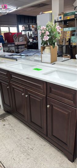 60” double sink bathroom vanity