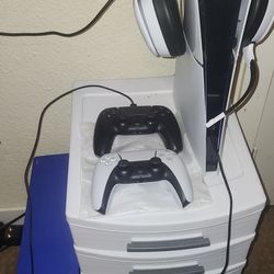 Playstation 5 W/ Two Controlers And Wireless Headset