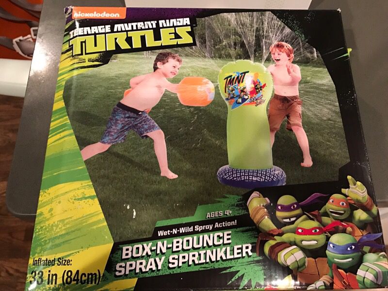 Teenage mutant ninja turtles box and bounce spray sprinkler new never used