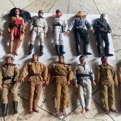 Vintage lot collection Lone Ranger Tonto Gabriel toys Big Jim GI Joe action figures dolls accessories 1970s