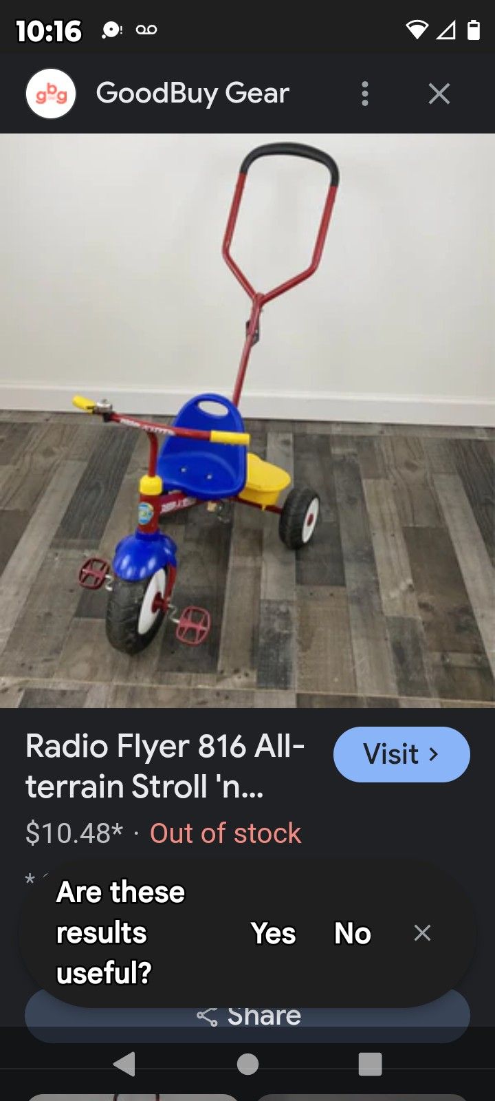 Radio Flyer 816 All-terrain Stroll ‘n Trike, Yellow Blue & Red