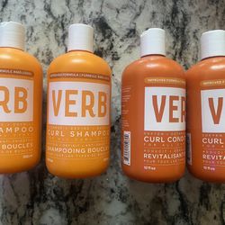 4 bottles: Verb  Curl Defining 2 Shampoo & 2 Conditioner 12oz, BRAND NEW, Never opened. Retails for $20 each ($80 retail) 