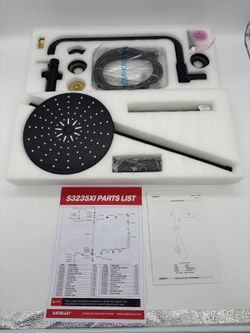 Sumerain S3235XI Matte Black Retrofit Rain Shower System with Hand Shower