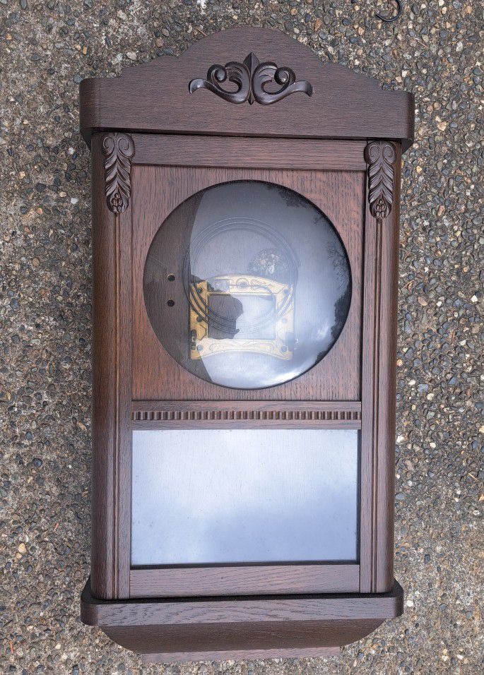 Antique German Wood Clock Case Art Craft Project Parts Supplies Repair DIY Jewelry Display Hang