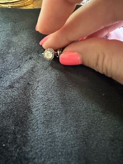 Sterling Silver Studs with Lab Created White Sapphires