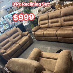 Beautiful Sofa Set With Recliner 