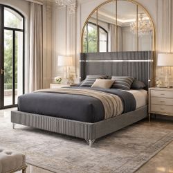 VELVET BED - Tall Headboard ( Limited Time Sale ) 💛💛