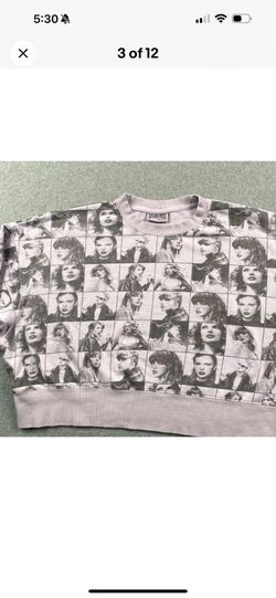 Taylor Swift Sweatshirt Womens Smaller Baggy Crop ERAS Tour All Over Print Pullov