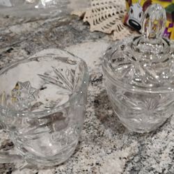 Anchor Hocking Star Of David Vintage Creamer & Sugar Bowl