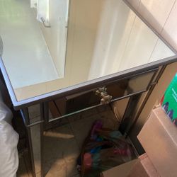 Glass Nightstand Side table 223.5x23.5x28.5 -$125 For Both