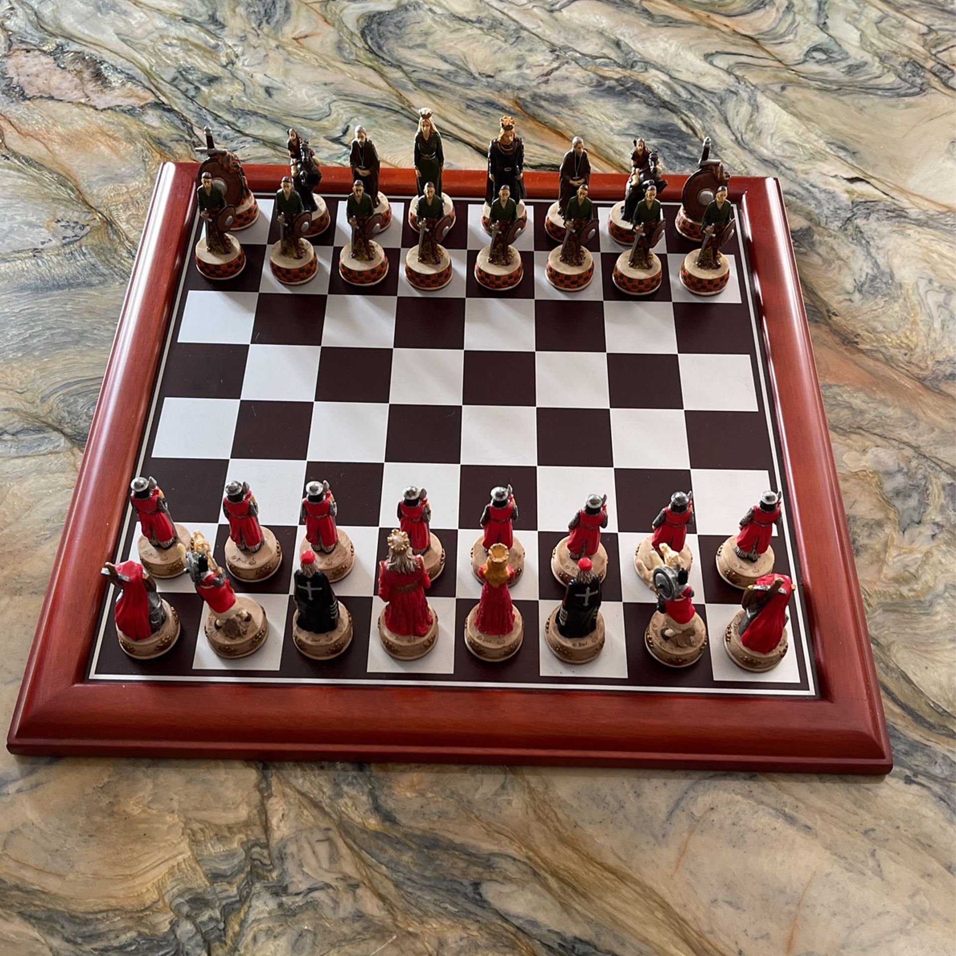 The Chessmen, 2" Hand Painted Chess Set, Veronese 2001 Complete