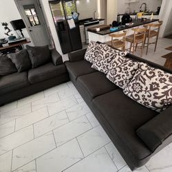 Sofa And Love Seat Set Of Couches Grey Gray