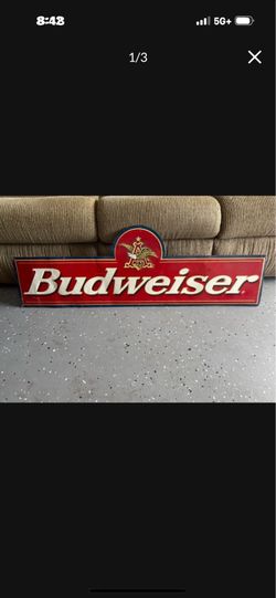Metal Budweiser sign