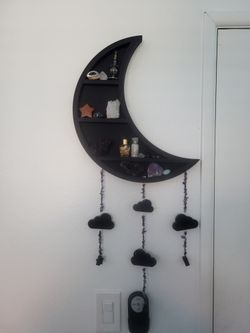 Moon Shelf W/ Amethyst Stones
