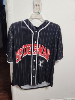 Spider-Man Black Pinstripe Baseball Jersey Parker 62