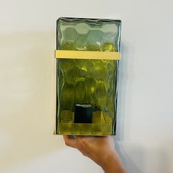 Green Outdoor Wall Light,Gold Exterior Waterproof Lanterns,Porch Sconces Wall Mounted Lighting with E26 Sockets & Glass Shades, for Garage,Doorway,Pat