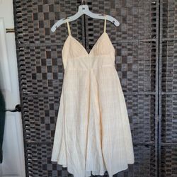 Maxstudio  Summer Sundress In Cream Full skirt Perfect For Twirling, XS 