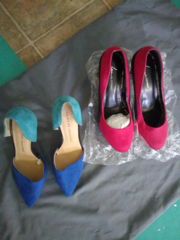 Lane Bryant Red And Black Heels And Chinese Laundry Blue And Teal Both For 20