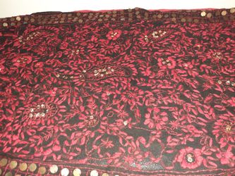 Red and black boho scarf