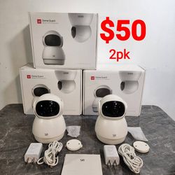 YI 2pc 2K Pet Monitoring Camera, 2.4G Smart Indoor Dome Security Cam with Night Vision, 2-Way Audio, Motion Detection