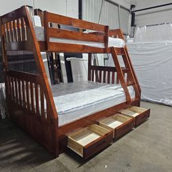 Twin Over Full Bunk Bed And Mattress 
