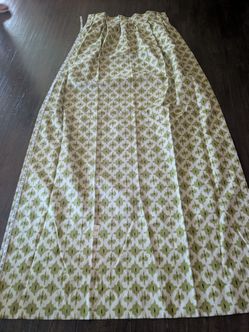 Green Geometric Print Curtain Panels
