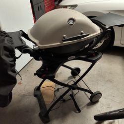 Weber Q1000 Portable Grill With Portable/Folding Stand And Cover 
