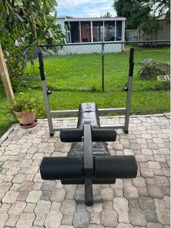 Continental Weight Bench w/ Barbell Rack & Leg Attachment