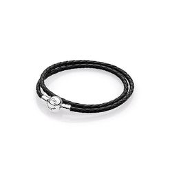 Double Black Leather Bracelet