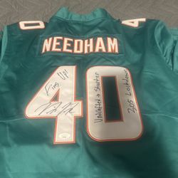 Authentic Nike Needham Signed Miami Dolphins Jersey (JSA COA)  Agua Game Jersey 
